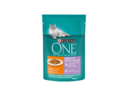 Храни за Котки Purina One Sensitive Пауч Пиле 85гр