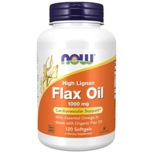 Flax Oil (High Lignan) 1000 mg / 120 Гел капсули - NOW Foods