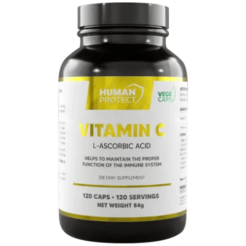 Vitamin C 500 mg | L-Ascorbic Acid / 120 капсули, 120 дози - Human Protect