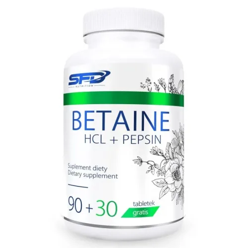 Betaine HCL + Pepsin - Бетаин + Пепсин, Разфасовка 120 tabs - SFD