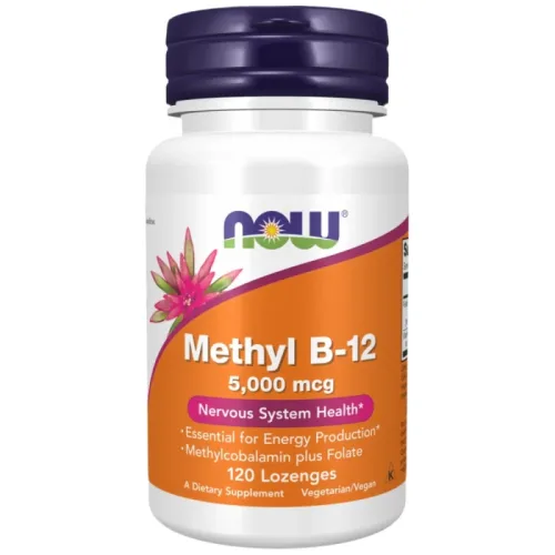 Methyl B-12 5000 mcg | with Folic Acid Quatrefolic® (60 дози) / 120 Подезични таблетки - NOW Foods