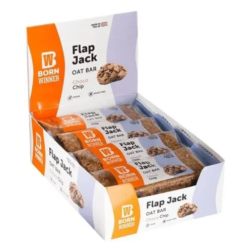 Flap Jack Oat Bar, шоколад с парченца, 12 броя, Born Winner - Born Winner