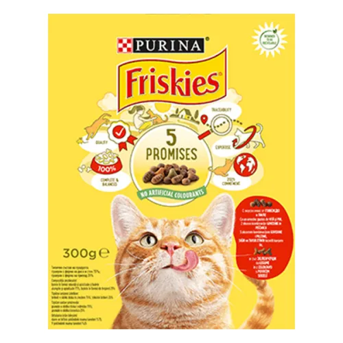 Котешка суха храна Friskies говеждо и пиле 300гр.