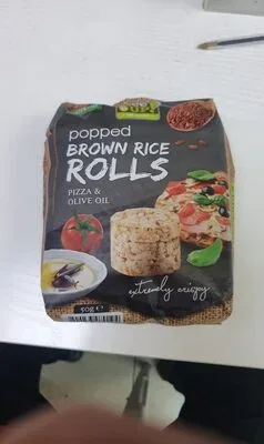 Пукани кафяви оризови ролца с пица и зехтин 50g / Rice Up Popped Brown Rice Rolls Pizza & Olive Oil 50g - Nuhealth JSC