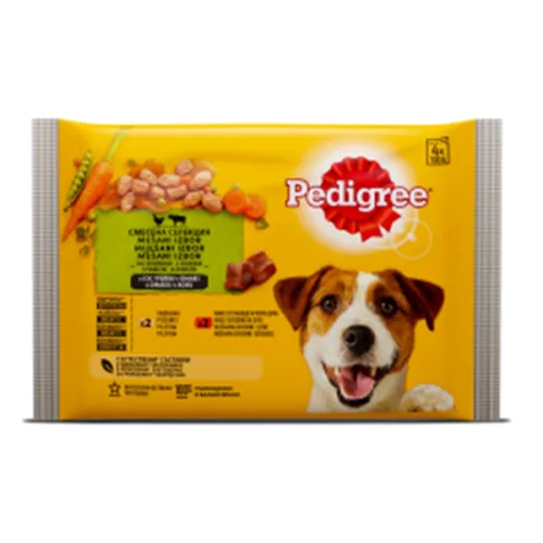 Pedigree смесена селекция със зеленчуци в сос грейви 4*100гр. - Pedigree