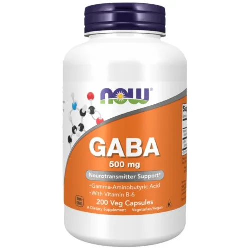 GABA 500 mg + B6 (200 дози) / 200 капсули - NOW Foods