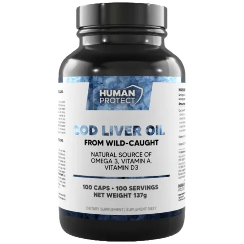 Cod Liver Oil 1000 mg (100 дози) / 100 капсули - Human Protect