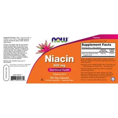 Ниацин 500 мг / Niacin 500 mg - NOW