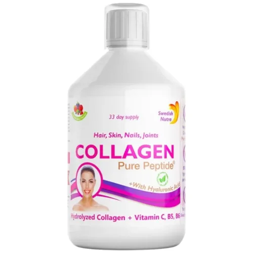 Hydrolyzed Collagen | with Vitamin C, B5, B6 and Hyaluronic Acid / 500 мл, 33 дози - Swedish Nutra