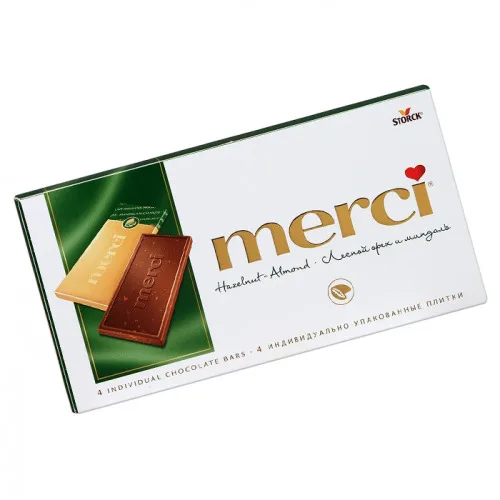 Шоколад Merci лешник и бадем 100гр. - Merci