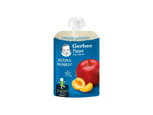 Десерт Плодов Gerber Ябълка, Кайсия 150гр