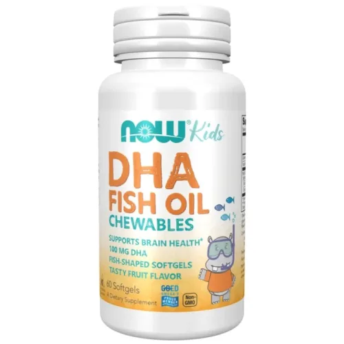 DHA 100 mg Kid's Chewable (30 дози) / 60 дъвчащи дражета - NOW Foods
