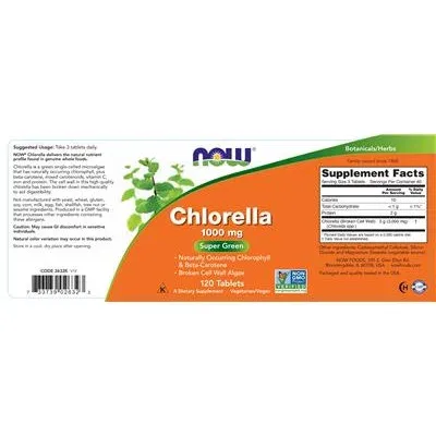 Хлорела 1000 мг / Chlorella 1000 mg - NOW