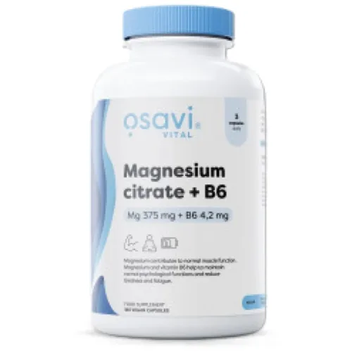 Magnesium Citrate 375 mg + B6 | P-5-P (60 дози) / 180 капсули - Osavi