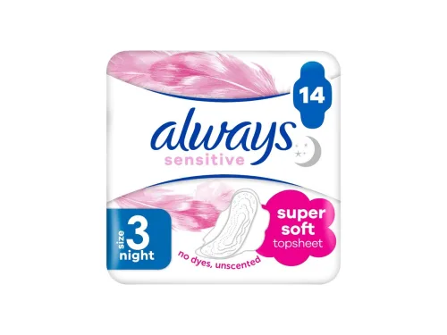 Дамски Превръзки Always Сензитив Night Дуо 14бр.