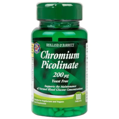 Chromium Picolinate 200 mcg / 100 Таблетки, 100 дози - Holland And Barrett