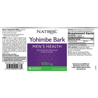 Йохимбе кора 500 мг / Yohimbe Bark 500 mg - Natrol
