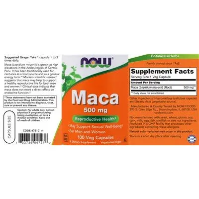 Мака 500 мг / Maca 500 mg - NOW