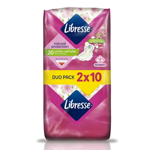 Дамски превръзки Libresse Ultra Natural Chamomile & Aloe Vera 20бр. - Llibresse