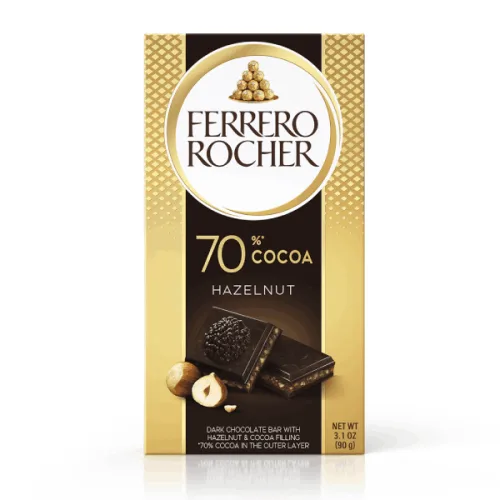Шоколад с лешников пълнеж 70% какао Ferrero Rocher 90гр.