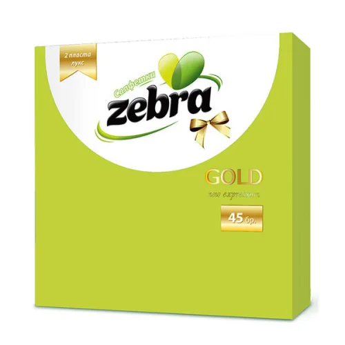 Салфетки Zebra лукс зелени 45бр.