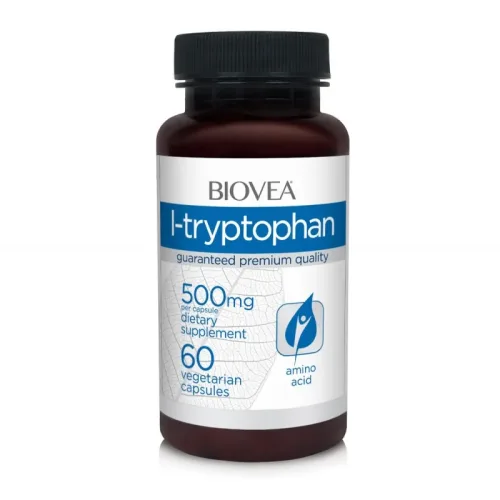 L-Tryptophan 500mg - Триптофан, Разфасовка 60 caps - Biovea