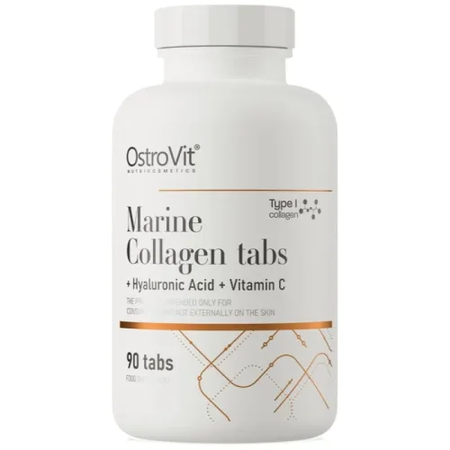 Marine Collagen / + Hyaluronic Acid and Vitamin C / 90 Таблетки, 22 дози - OstroVit