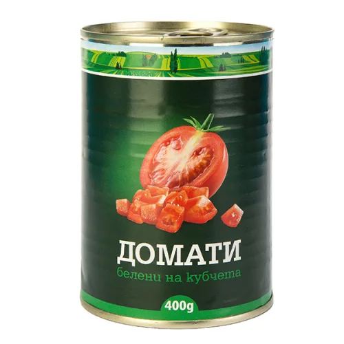 Белени домати на кубчета Филикон консерва 400гр.