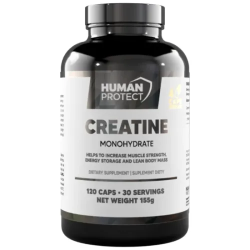 Creatine Monohydrate Capsules (30 дози) / 120 капсули - Human Protect