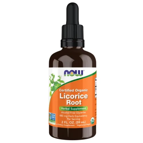 Licorice Root Glycerite Drops | Certified Organic (37 дози) / 59 мл - NOW Foods