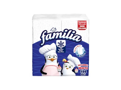 Салфетки Familia Сгънати 1/8 30Х30 100бр Пакет