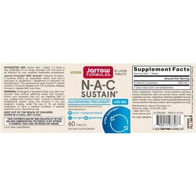 N-A-C Sustain 600 mg - Jarrow Formulas
