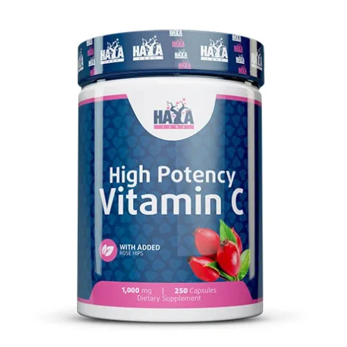 High Potency Vitamin C 1000 mg with Rose Hips / 250 Caps / 250g - Haya Labs