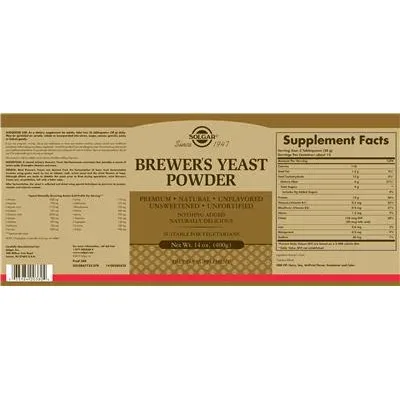 Прах от бирена мая без аромат / Brewer's Yeast Powder Unflavored - Solgar