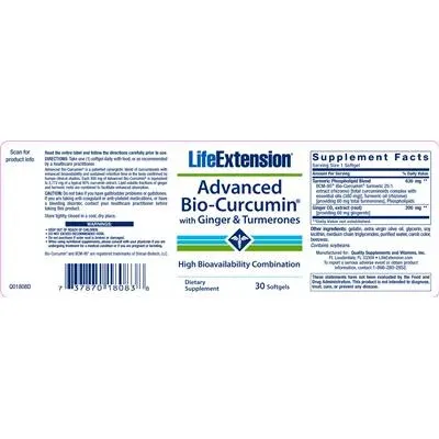 Advanced Bio-Curcumin With Ginger & Turmerones - Life Extension