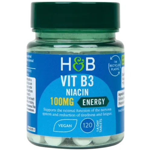 Vitamin B3 | Niacin 100 mg / 120 Таблетки, 120 дози - Holland And Barrett