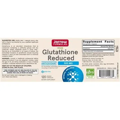 Глутатион редуциран 500 мг / Glutathione Reduced 500 mg - Jarrow Formulas