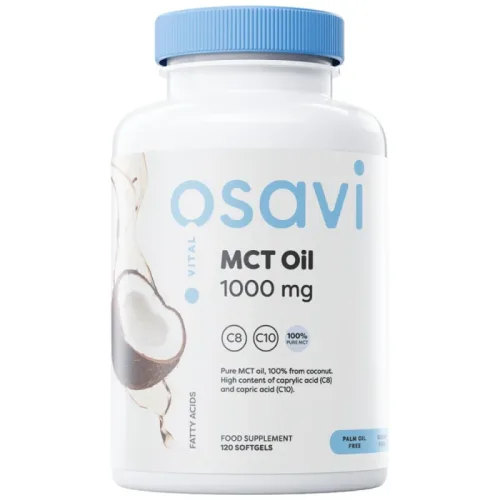 MCT Oil 1000 mg | C8 + C10 / 120 Гел капсули, 120 дози - Osavi
