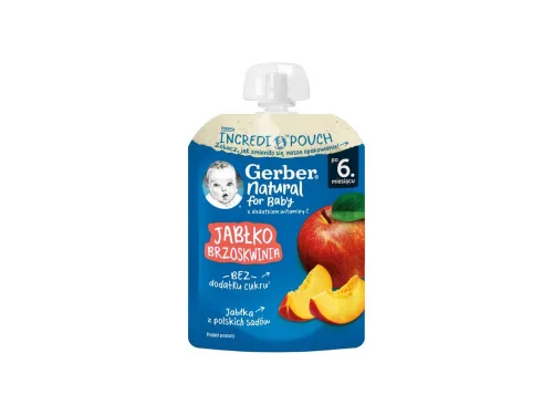 Закуска Gerber,Ябълка , Праскова 80гр. 6+мес