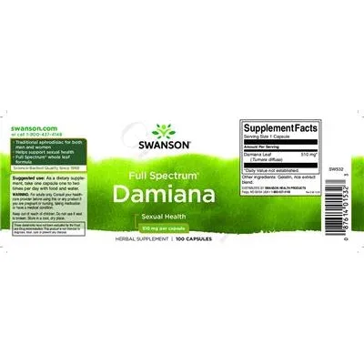 Full Spectrum Damiana 510 mg - Swanson