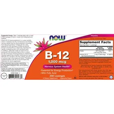 B-12 1,000 mcg - NOW