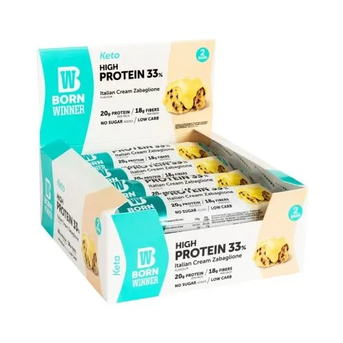 KETO Protein Bar, забайоне, 12 броя, Born Winner - Born Winner