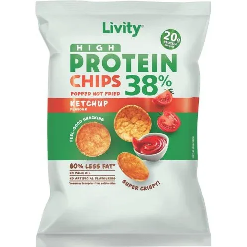Протеинов чипс с кетчуп, 52 g, Livity - Livity