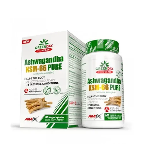 GreenDay ProVegan Ashwagandha KSM-66 Pure / 60 Vcaps - Amix