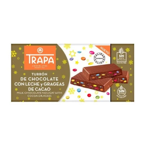 Шоколад Turron Trapa с какаови дражета 175гр.
