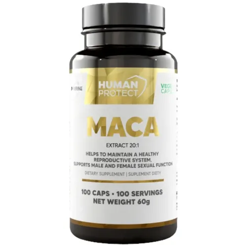 Maca 500 mg | with Black Pepper Extract / 100 капсули, 100 дози - Human Protect