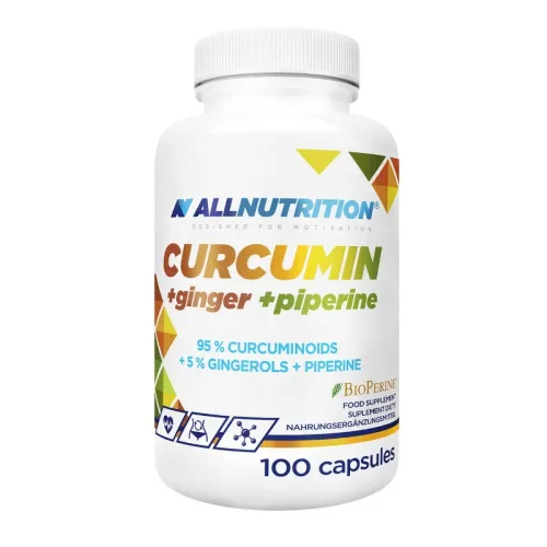 Curcumin + Ginger + Piperine - Куркума + Джинджифил + Пиперин, Разфасовка 100 caps - Allnutrition