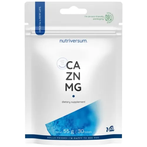 Ca/Zn/MG | Calcium Magnesium Zinc Formula / 30 Таблетки, 30 дози - Nutriversum