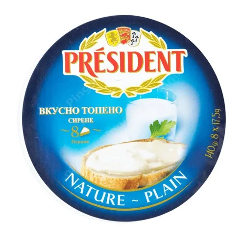 Топено сирене President натурално секторно 140гр.