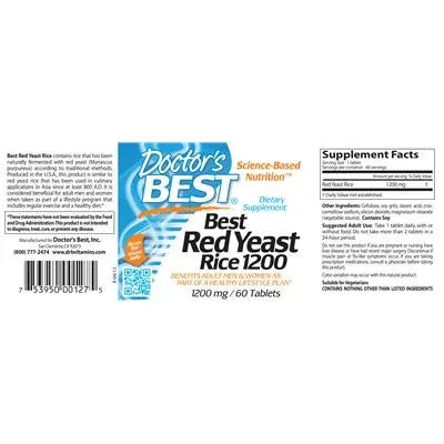 Най-добър червен ориз с мая 1200 / Best Red Yeast Rice 1200 - Doctor's Best